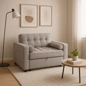 Fotele - Fotel do Spania CORRA Rozkładany Amerykanka Szary Nowoczesny - miniaturka - grafika 1