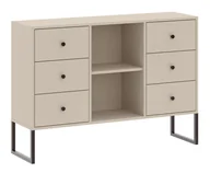 Inne meble do salonu - Komoda Linea 6S Czarny / Kaszmir - miniaturka - grafika 1