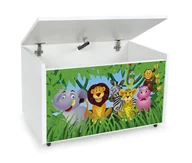 Pojemniki na zabawki - Mobilna drewniana skrzynia na zabawki Afryka ławka - miniaturka - grafika 1