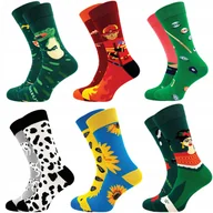 Skarpetki męskie - 6 par Skarpetki Męskie Śmieszne Wysokie Nie Do Pary Bawełna Skarpety 40-43 - miniaturka - grafika 1