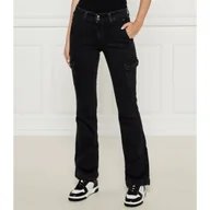 Spodnie damskie - GUESS Jeansy flare fit - miniaturka - grafika 1