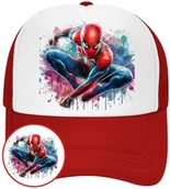 Czapki i chusty sportowe męskie - Czapka z Daszkiem SpiderMan Czerwona z Nadrukiem Lato Siatka Bejsbolówka - miniaturka - grafika 1