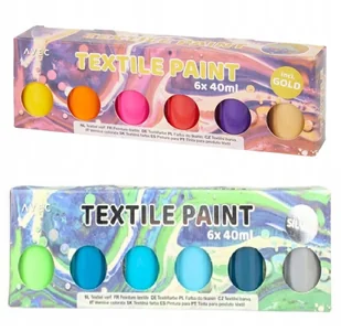 12 x FARBY DO MALOWANIA TKANIN UBRAŃ kolory róże niebieskie srebrne złote - Zabawki kreatywne 12 x FARBY DO MALOWANIA TKANIN UBRAŃ kolory róże niebieskie srebrne złote - Zabawki kreatywne - miniaturka - grafika 1