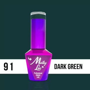 Molly Lac Lakier hybrydowy MollyLac Rest and Relax Dark Green 10 ml Nr 91 - Lakiery hybrydowe - miniaturka - grafika 1