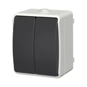 Wyłączniki światła i elektryczne - Łącznik świecznikowy Aqua Plus IP54 szary - miniaturka - grafika 1