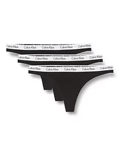 Majtki damskie - Calvin Klein Thong 3pk Stringi Kobiety, Schwarz, S - grafika 1