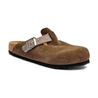Klapki i japonki męskie - Birkenstock Mule Boston LEVE/LEOI zamsz regular fit - miniaturka - grafika 1