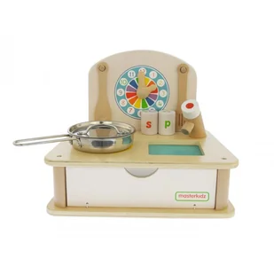 Masterkidz Drewniana Mini Kuchenka Dla Dzieci Masterkidz + Akcesoria MK05267 - Zabawki AGD - miniaturka - grafika 1