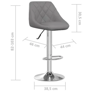 Stołki barowe, 2 szt., szare, obite sztuczną skórą Lumarko! - Taborety i hokery - miniaturka - grafika 10
