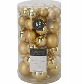Bombki - Zestaw 60 bombek choinkowych świątecznych plastikowe złote - miniaturka - grafika 1