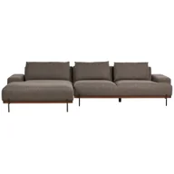 Sofy i kanapy - BELIANI Narożnik prawy beżowy tapicerowany metalowe nóżki sofa 3-osobowa w stylu minimalistycznym - miniaturka - grafika 1
