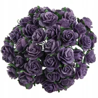 Zabawki kreatywne - KWIATY papierowe RÓŻYCZKI otwarte fioletowe 25mm 50szt - miniaturka - grafika 1