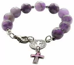 Bransoletka - różaniec z ametystu - Różańce - miniaturka - grafika 1