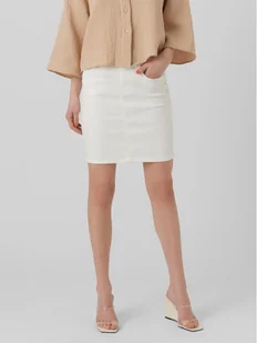 Vero Moda Spódnica jeansowa Luna 10279491 Biały Regular Fit - Spódnice - miniaturka - grafika 1