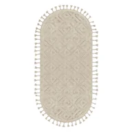 Dywany - Dywan z frędzlami owalny Malmo beżowy 60 x 120 cm - miniaturka - grafika 1