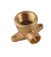 Łączniki, trójniki, kształtki - Kolano ścienne brąz 15 mm x 1/2" - miniaturka - grafika 1