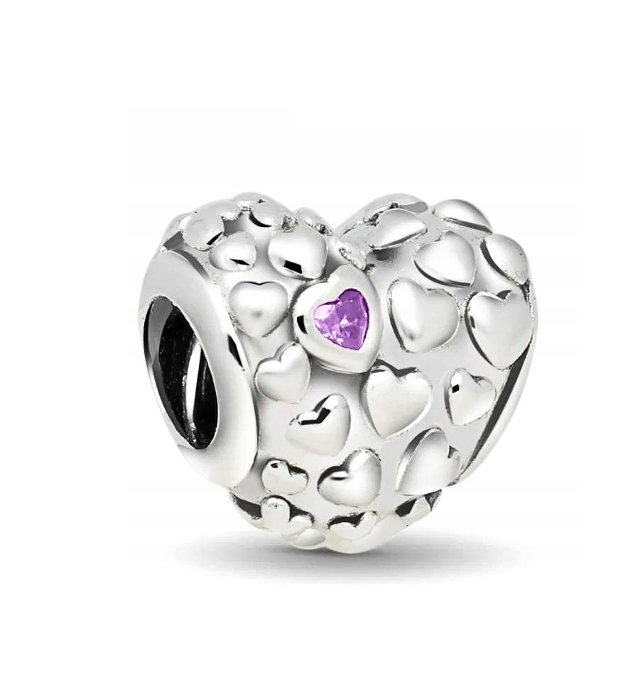 Charms Srebrny Serce Mom in Milion Najlepsza Mama na Świecie SREBRO 925