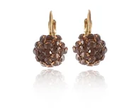 Kolczyki - Kolczyki z kryształkami Preciosa (P8126AU-SMOKED TOPAZ) - miniaturka - grafika 1