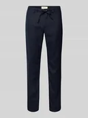 Spodnie męskie - Spodnie lniane o kroju relaxed fit z tunelem - miniaturka - grafika 1