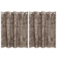 Zasłony - vidaXL Zasłony z weluru 2 szt. z oczkami Cappuccino 140x140 cm - miniaturka - grafika 1