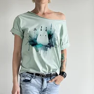 Koszule damskie - Duszkowy ludzik zielononiebieski Szałwia Oversize - miniaturka - grafika 1