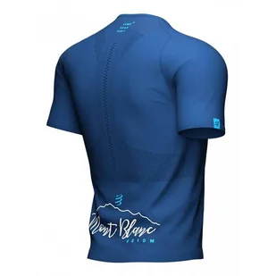 COMPRESSPORT Koszulka biegowa TRAIL HALF-ZIP FITTED SS TOP MONT BLANC 2022 blue - Koszulki sportowe męskie - miniaturka - grafika 4