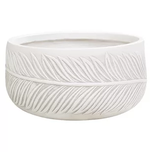 Doniczka okrągła 35 x 35 x 19 cm złamana biel FTERO - Donice Doniczka okrągła 35 x 35 x 19 cm złamana biel FTERO - Donice - miniaturka - grafika 1