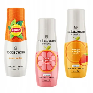 Zestaw 3 koncentratów Sodastream Ice Tea Peach + Grapefruit + Orange Mango - Syropy i koncentraty owocowe - miniaturka - grafika 1