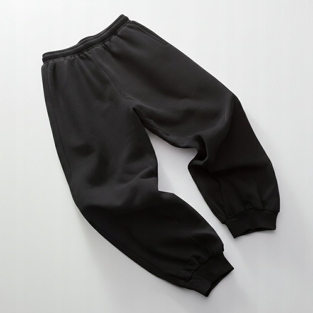 Spodnie dresowe OVERSIZE 330g premium czarne - grube, streetwear L