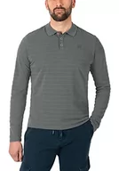 Koszule męskie - Timezone Męska koszula polo Tonal Stripe z długim rękawem, deep Olive, XXL - miniaturka - grafika 1