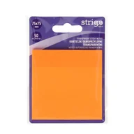 Gadżety  do biura - Karteczki samoprzylepne przezroczyste Strigo 75x75 50 kartek neon pomarańcz - miniaturka - grafika 1