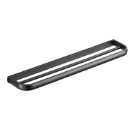 Wieszaki łazienkowe - Wieszak ścienny na ręczniki mosiężny, podwójny, do łazienki i kuchni, 57 cm (czarny) - miniaturka - grafika 1