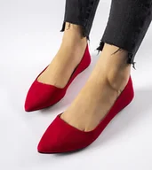 Baleriny - Czerwone balerinki ze szpiczastym noskiem Riv-37 - miniaturka - grafika 1