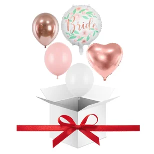 Balony z HELEM na Wieczór Panieński róż i biel + Pudełko prezentowe 50x50x50cm + karteczka z Twoimi życzeniami - Wieczór panieński i kawalerski - miniaturka - grafika 1
