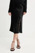 Spódnice - Calvin Klein spódnica kolor czarny midi rozkloszowana LV044C672G - miniaturka - grafika 1