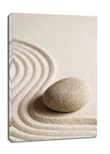 Kamień i wzory na piasku - obraz na płótnie Wymiar do wyboru: 30x40 cm - Obrazy i zdjęcia na płótnie - miniaturka - grafika 1
