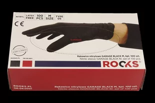 ROOKS Rękawice nitrylowe GRAGE czarne, M, 100 OK-09.0001 - Rękawice motocyklowe - miniaturka - grafika 1