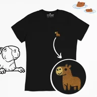 Koszulki męskie - Haftowany T-shirt - KAPIBARA - czarna M - miniaturka - grafika 1
