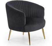 Fotele - Halmar Krzesło fotel do salonu CROWN Gold - czarny - miniaturka - grafika 1