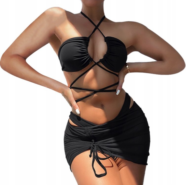 Modny Dwuczęściowy Strój Kąpielowy Chusta L