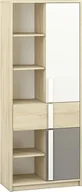 Regały - ML Meble Regał DOT 80 buk/biały/szary ML MEBLE - miniaturka - grafika 1