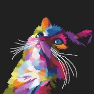 Pasmanteria - Haft krzyżykowy - Zestaw do haftu - Kolorowy kot - miniaturka - grafika 1