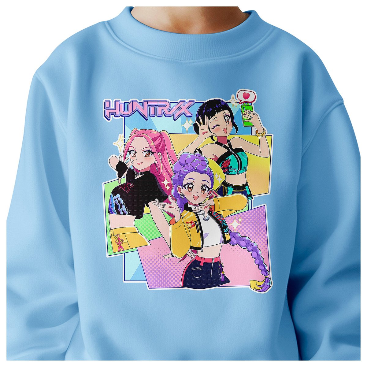 BLUZA DZIECIĘCA K-POPOWE ŁOWCZYNIE DEMONÓW HUNTRIX 110-116 BAWEŁNIANA