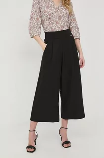 Spodnie damskie - Liu Jo spodnie damskie kolor czarny fason culottes high waist - grafika 1
