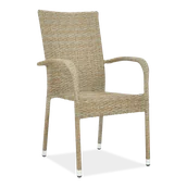 Fotele i krzesła ogrodowe - Krzesło z technorattanu FIESTA Beige - miniaturka - grafika 1