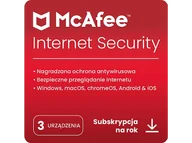 Programy antywirusowe - Kod aktywacyjny MCAFEE Program Internet Security (3 urządzenia, 1 rok) - miniaturka - grafika 1