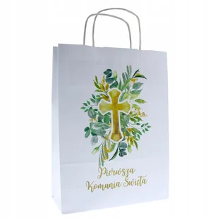 torba na prezent PIERWSZA KOMUNIA Święta nadruk x1 - Akcesoria do pakowania - miniaturka - grafika 1
