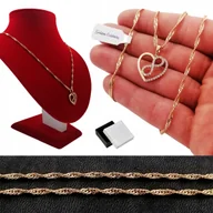 Naszyjniki - Złoty Naszyjnik Serce Nieskończoność + Dedykacja - miniaturka - grafika 1