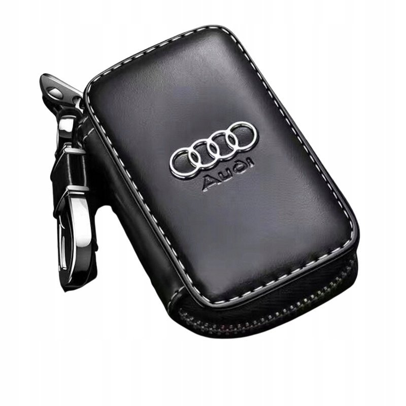 SKÓRZANE ETUI na klucze AUDI logo KLUCZYK samochodowy ELEGANCKI brelok