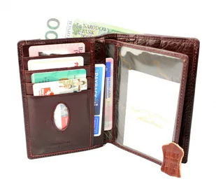 Portfel Męski Skórzany ALBATROSS Skóra Licowa Duży Pionowy Bez Zapięcia Suwak Na Bilon A-3800 - Portfele - miniaturka - grafika 4